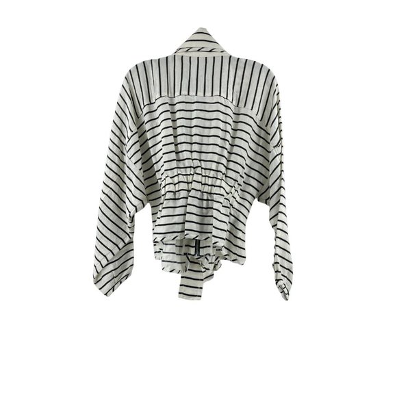 NWT Marissa Webb White Black Striped Kayla Wrap Belt Crop Jacket Size Small $598 - Picture 7 of 16